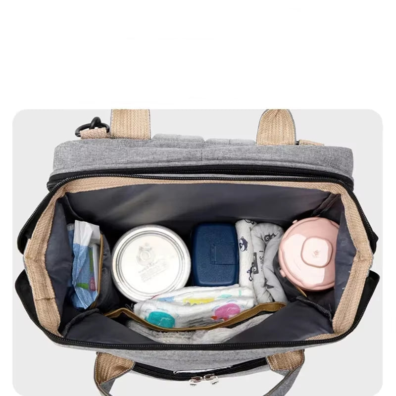 Mommy Diaper Bags Baby Bed Mother Large Capacity Nappy Milk Bottle Backpacks with Changing Mat Convenient Baby Nursing Bags